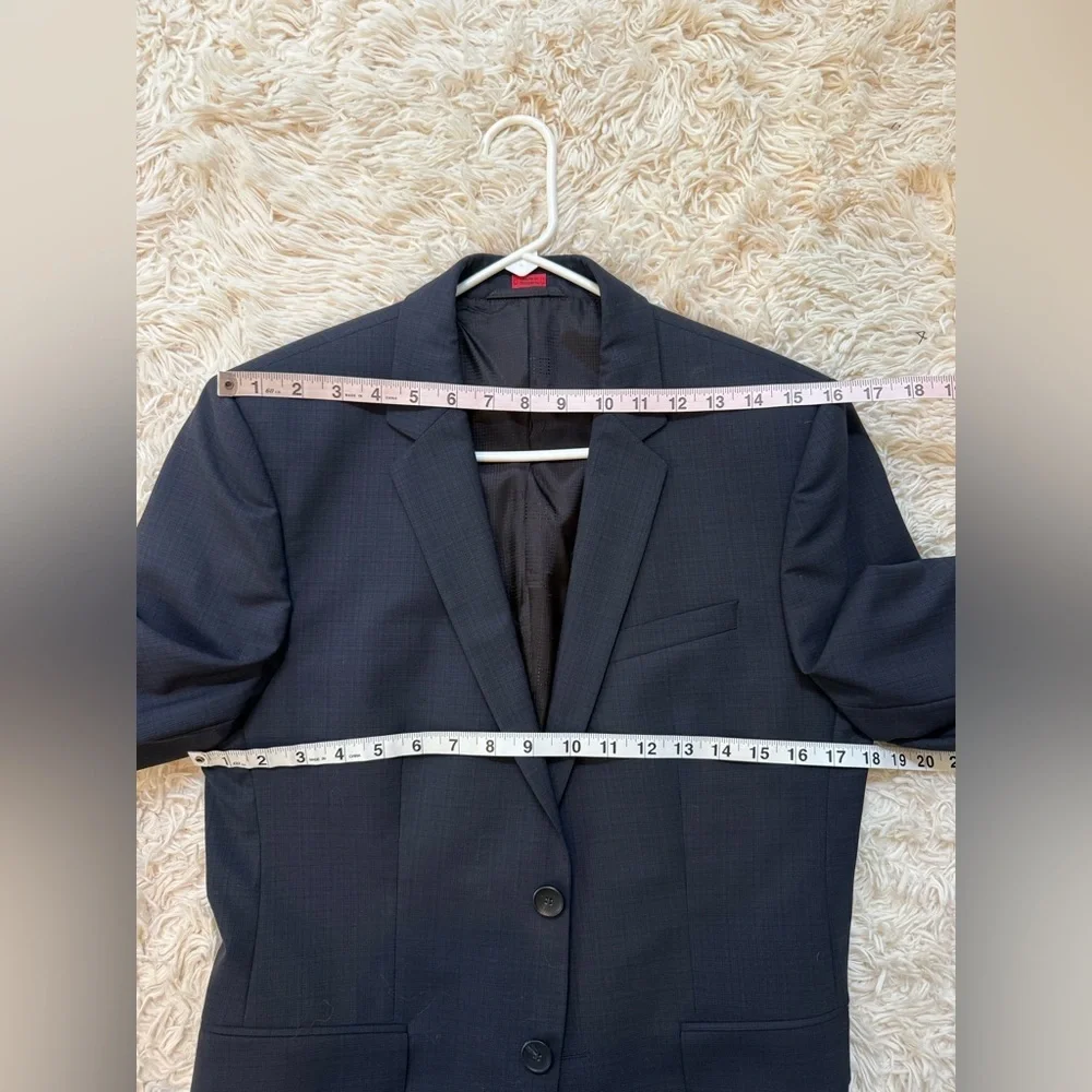 HUGO Boss Aeron Hamen1 Wool Suit Navy Two Button Blazer Pants 36S 46C